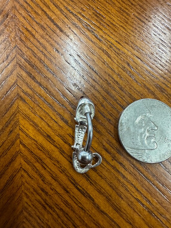 Sterling Silver Movable Python with Red Gemstone … - image 3