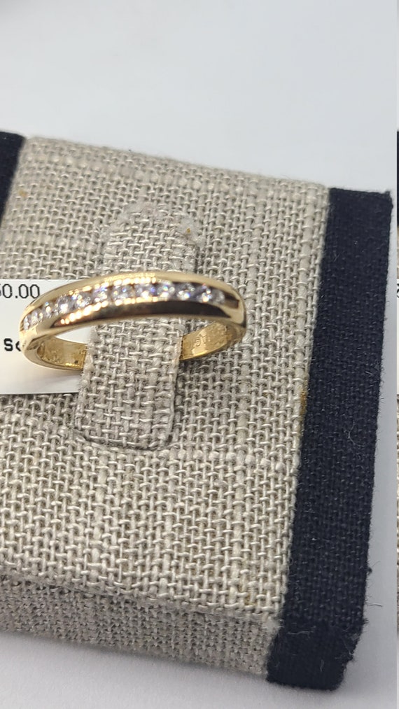 14K .25 Ct Total Weight Yellow Gold Diamond Band