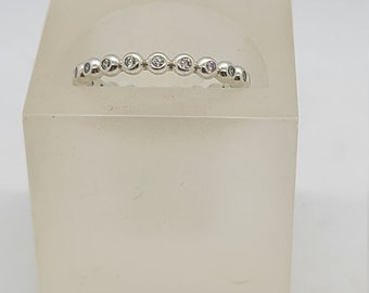 Sterling Silver Bead with CZ Stackable Ring