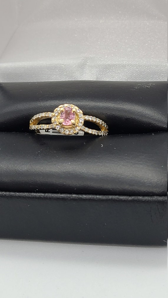 14K Yellow Gold Pink Sapphire & Diamonds