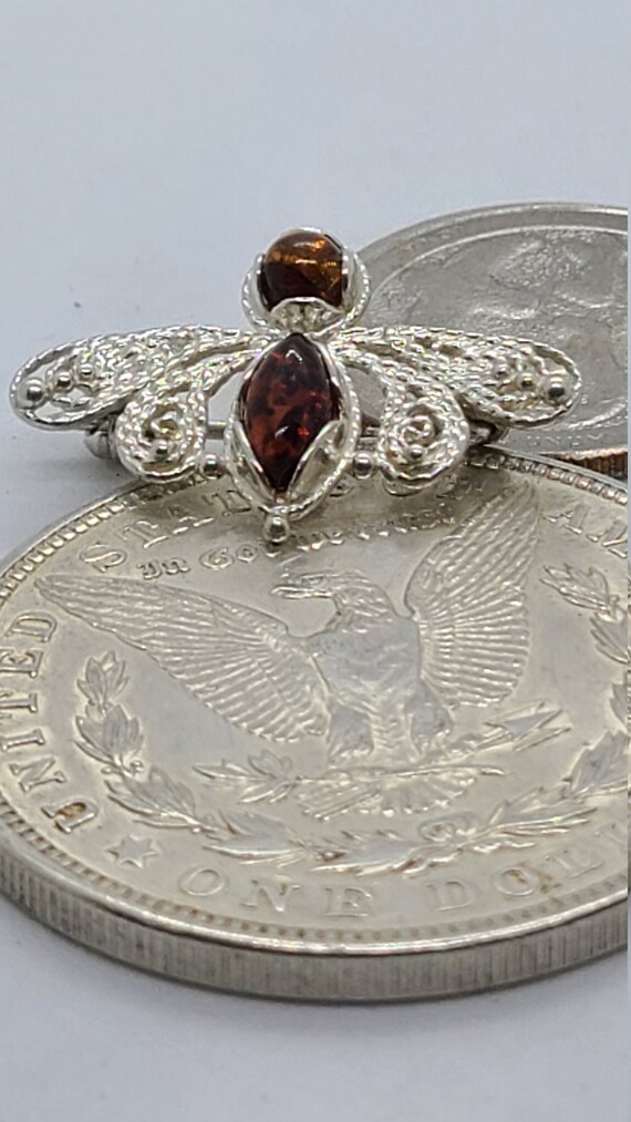 Sterling Silver Vintage Honey Amber & Cognac Amber