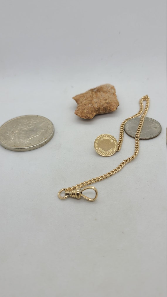 Vintage Simmons Disk Gold Filled Watch Chain