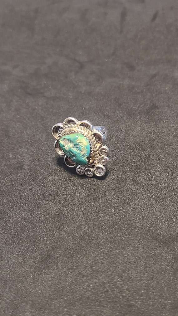 Vintage Sterling Silver Light Blue Turquoise Ring