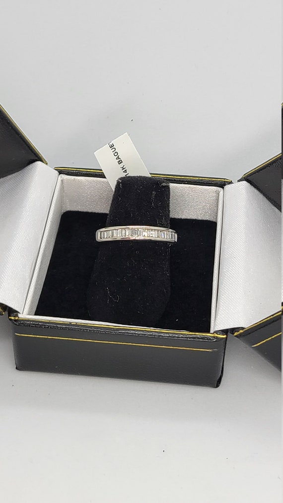 14K White Gold Baguette Diamond Ring - image 1