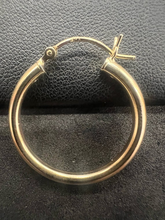 Sterling Silver Gold Plated 26MM Hoop Earrings - image 3