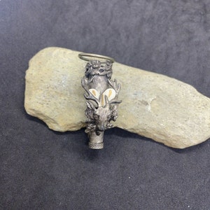 Vintage Sterling Silver Buck with White Stone Corsage Pin