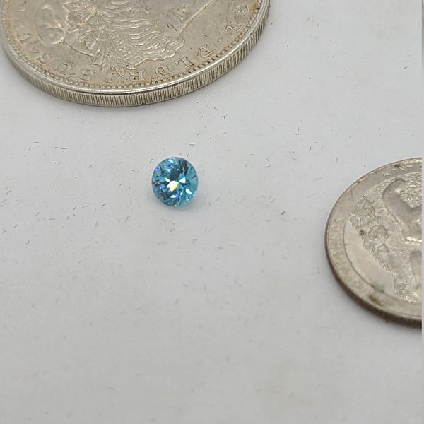 6MM .80CT Round Blue Zircon