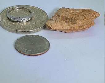 Alianza vintage de oro blanco de 18 k con 5 diamantes