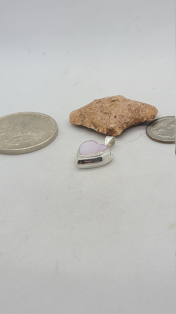 Vintage Sterling Silver Heart with Pink Stone Lock