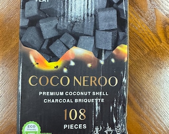 Coco Neroo Premium Kokosnussschalen-Kohlebrikett
