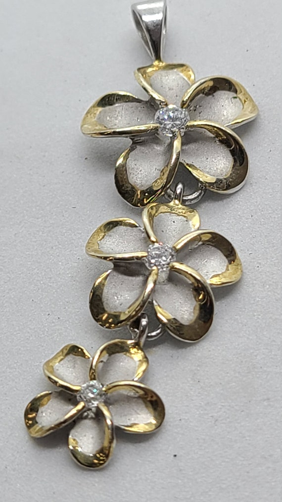 Sterling Silver 3 Articulating Flower Pendant