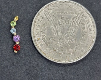 Sterling Silver Gold Plated Garnet, Amethyst, Blue Topaz, Peridot, and Citrine Journey Pendant