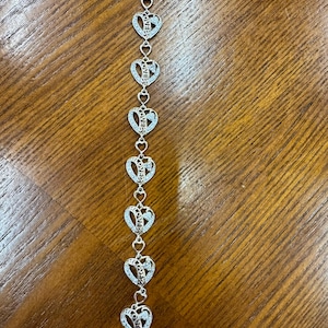 Sterling Silver Gold Plated Heart with Love and Cubic Zirconia Bracelet