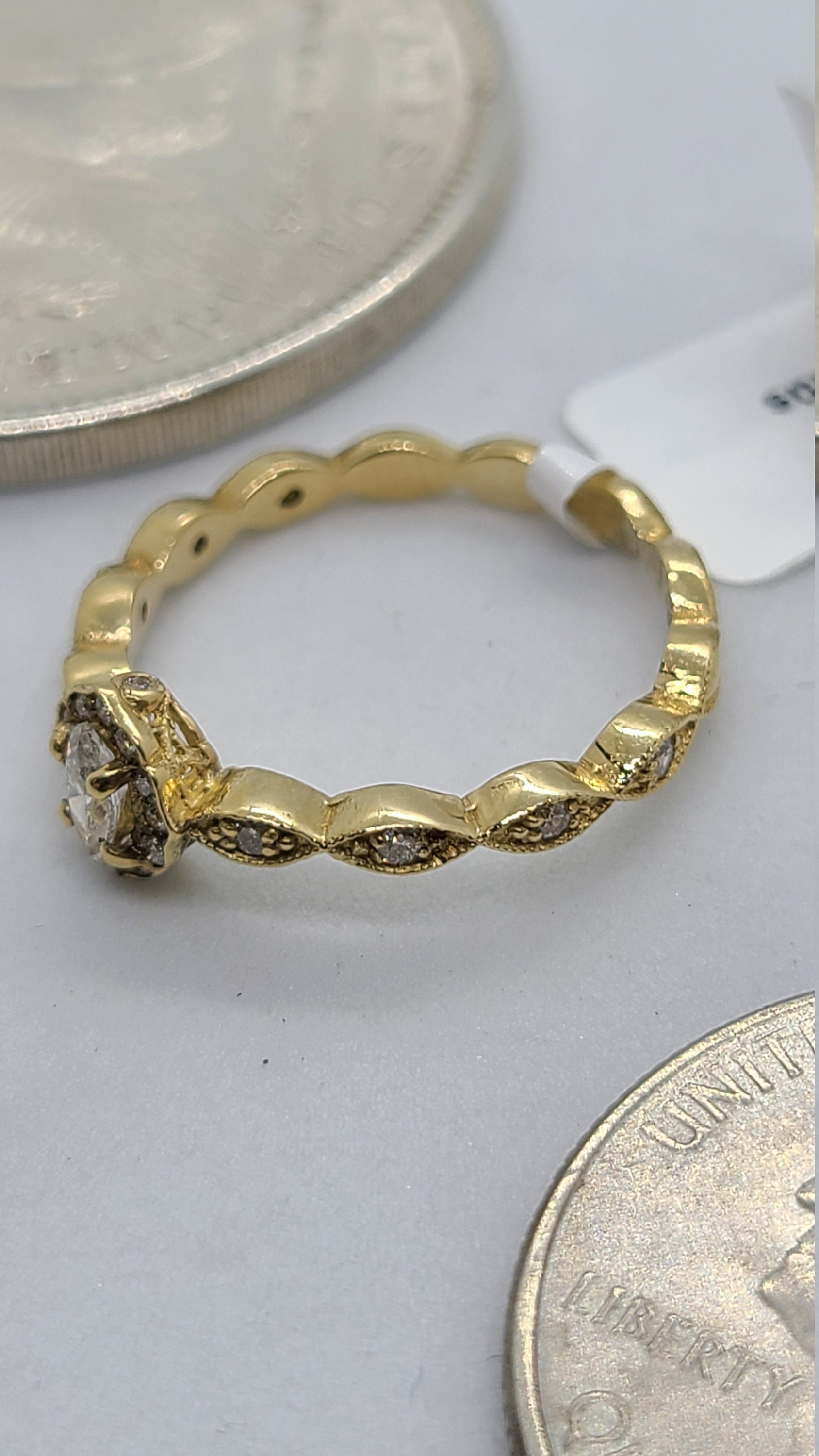 14K Yellow Gold Vintage Marquise Diamond Ring - Etsy