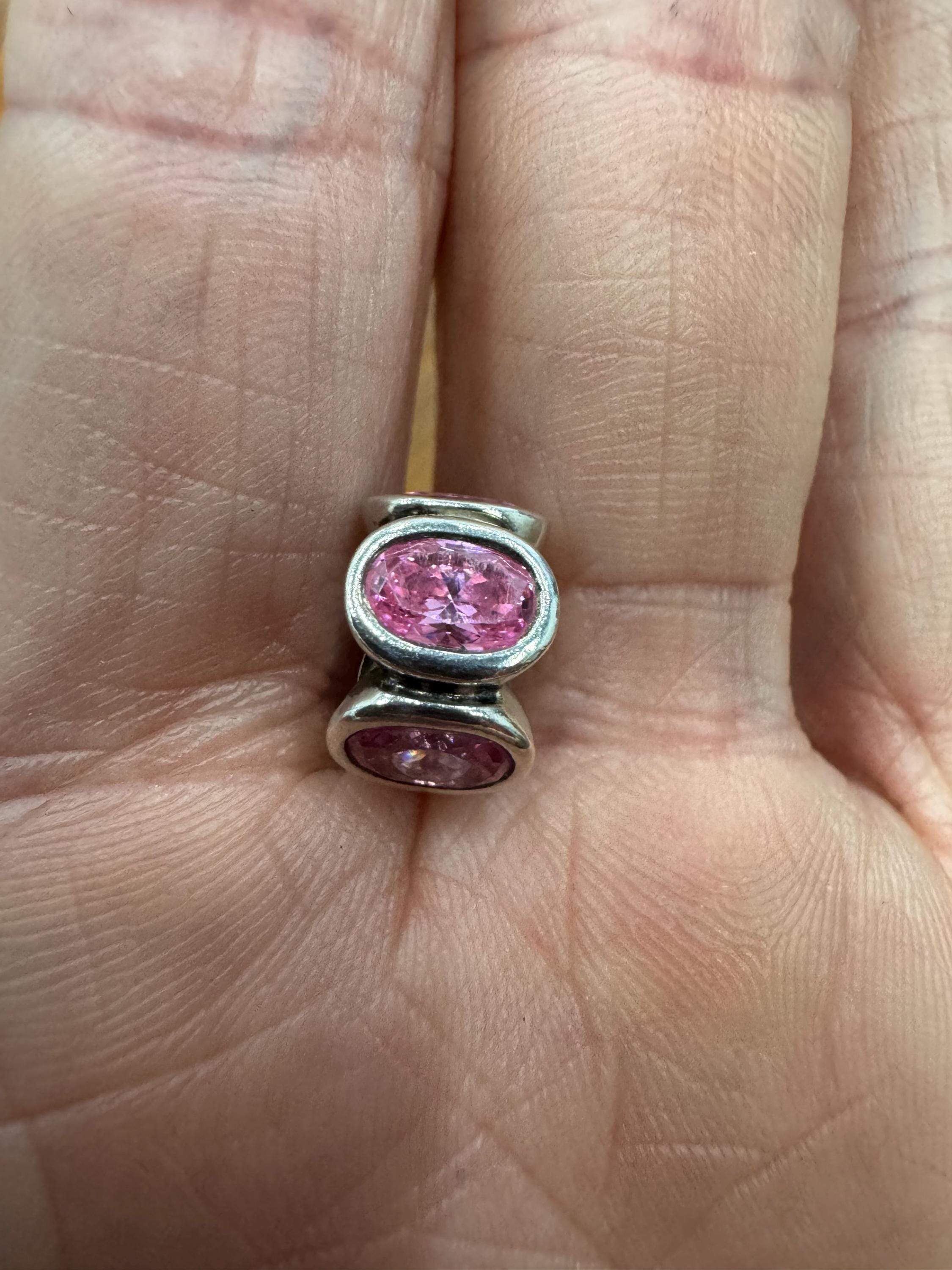 Sterling Silver 7MM Oval Pink Ice Pandora Charm - Etsy