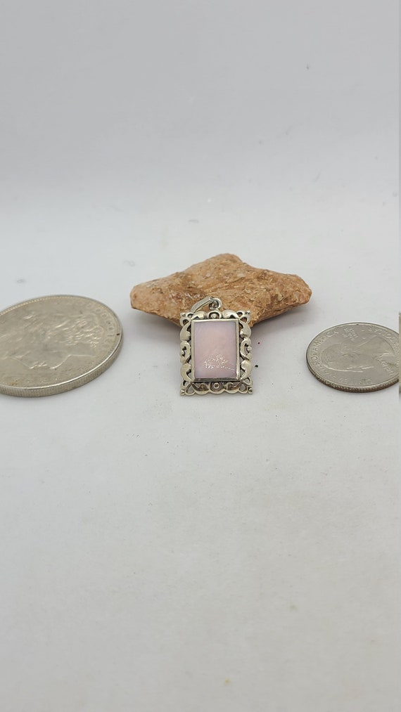 Vintage Sterling Silver Pink Stone Pendant