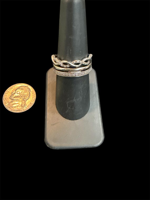 Sterling Silver Stackable Look Infinity Cubic Zir… - image 1