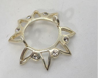 Sterling Silver White Stone CZ Sun Body Jewelry