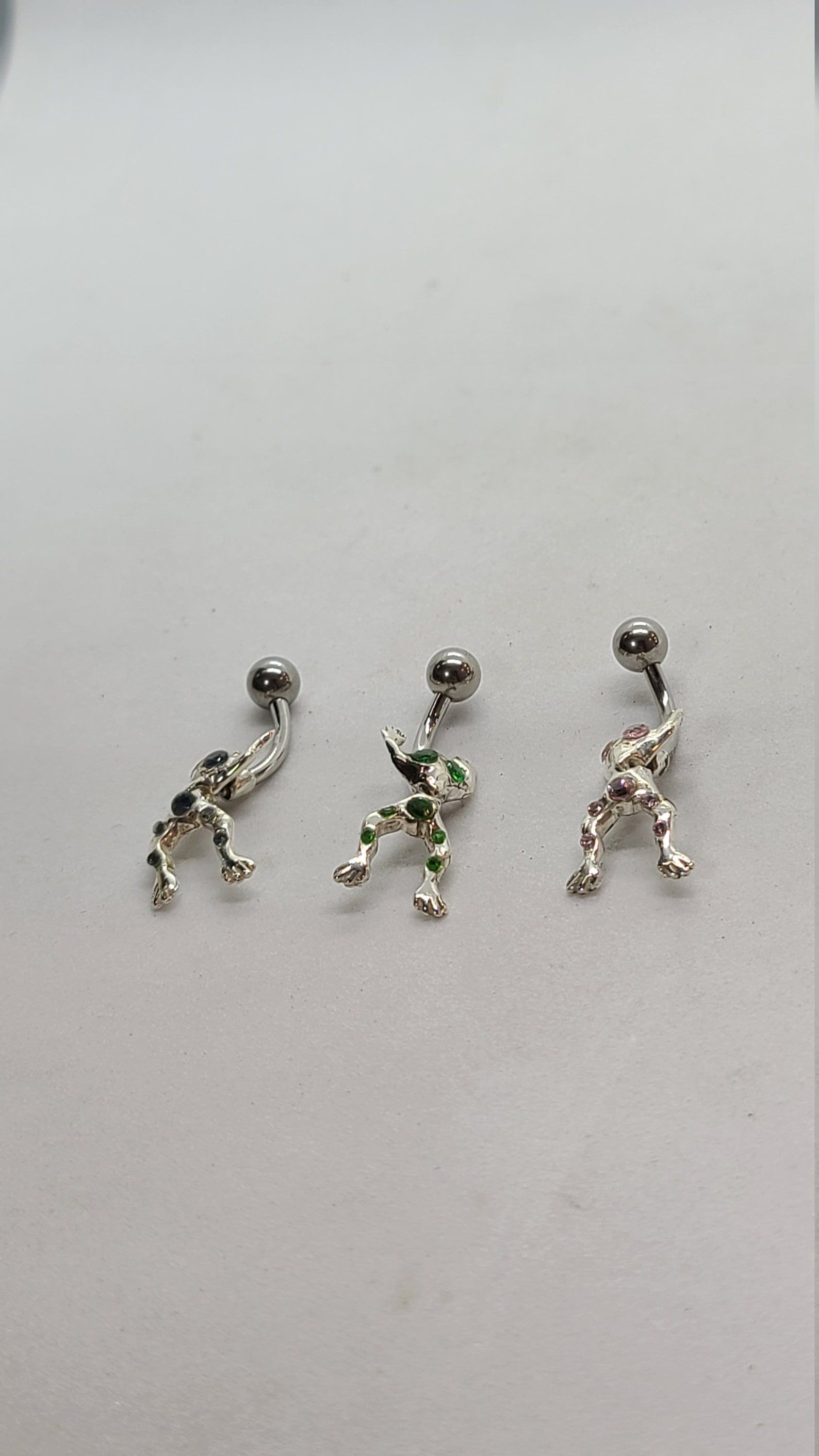 Sterling Silver CZ Frog Belly Button Ring Etsy UK