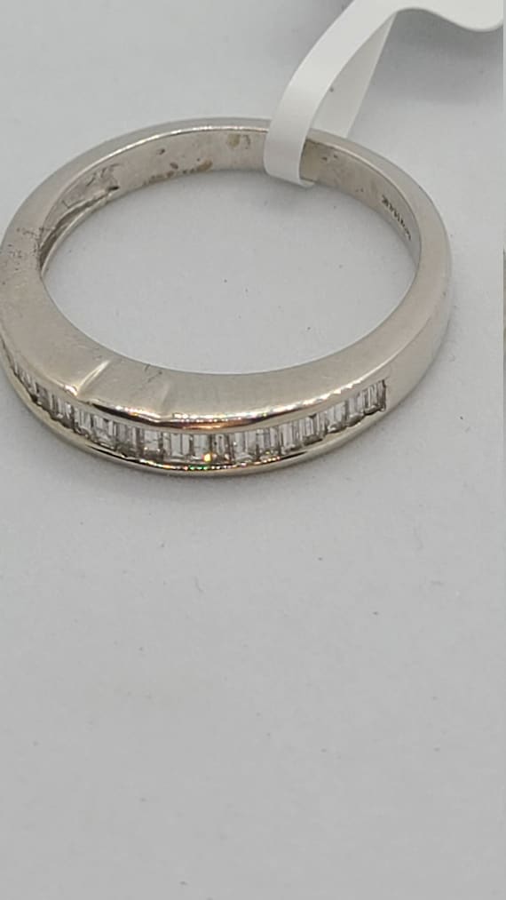 14K White Gold Baguette Diamond Ring - image 2