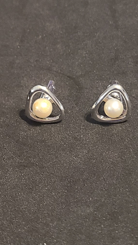 Silver 850 Pearl Cuff Links