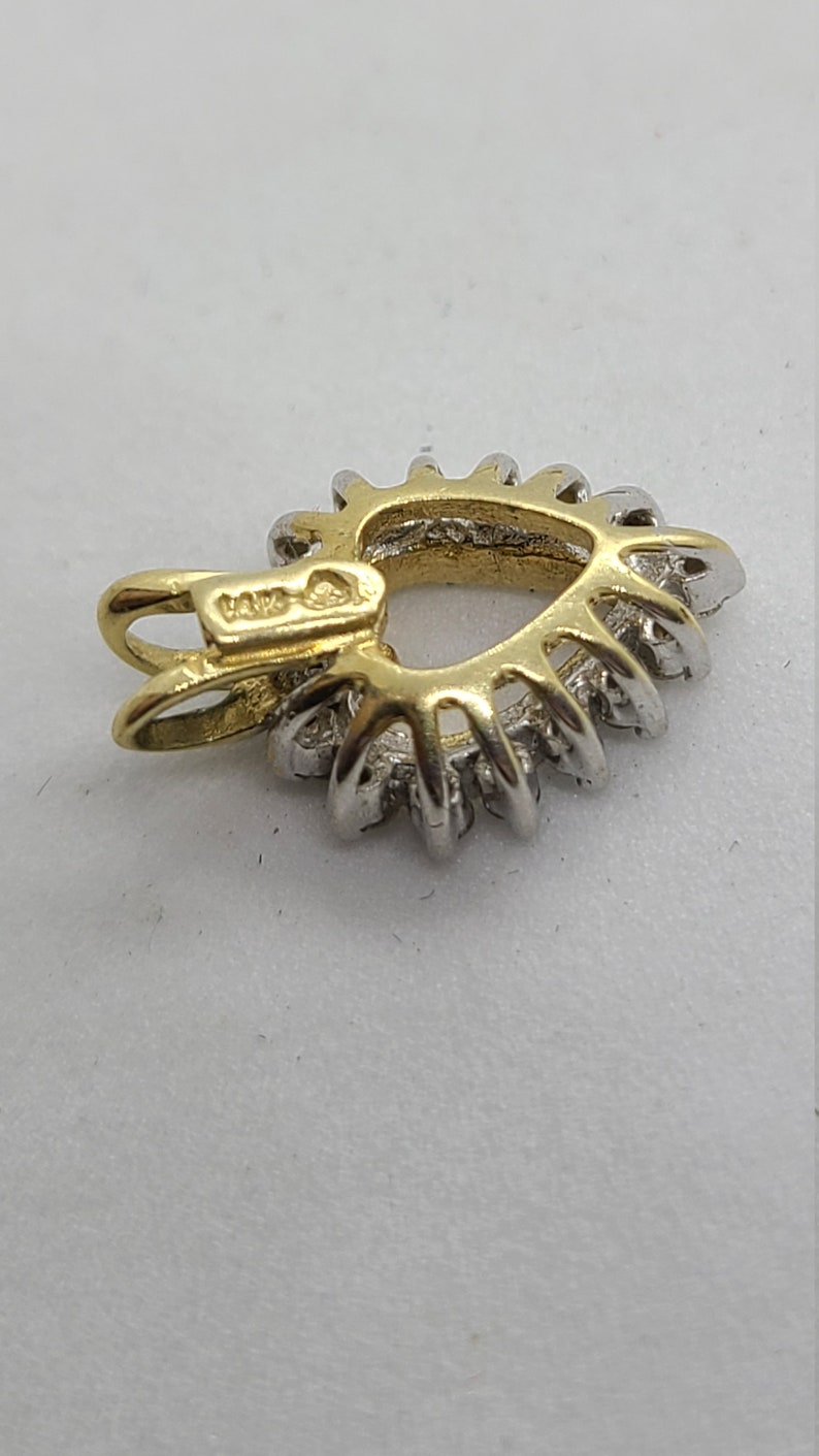 14K Yellow Gold Vintage Diamond Heart Pendant
