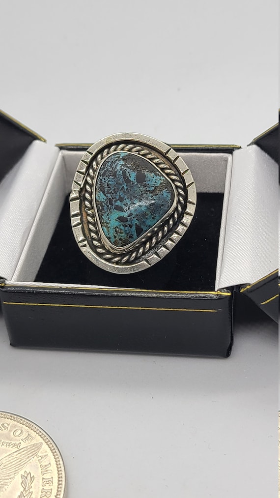 Sterling Silver Vintage Natural Turquoise Ring