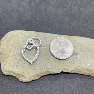 Sterling Silver Blue and White Cubic Zirconia Mother and Son Pendant