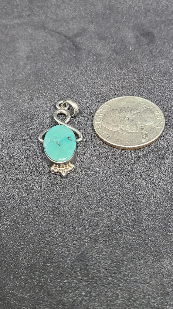 Sterling Silver Light Blue Turquoise Pendant