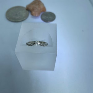Vintage 14K White Gold Diamond Curved Band