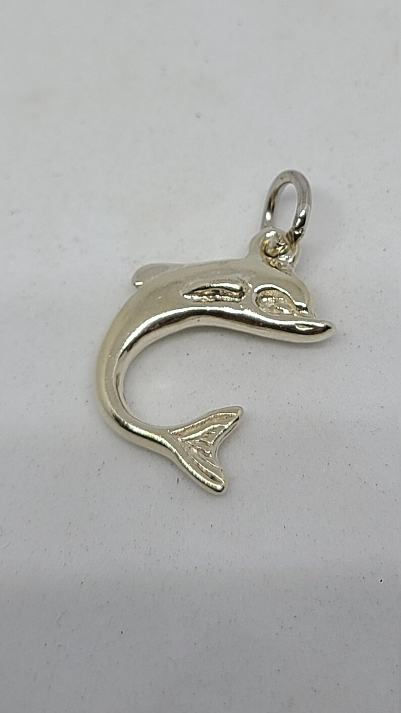 Beautiful Sterling silver 925 sterling Sterling Silver Polished Dolphin Charm