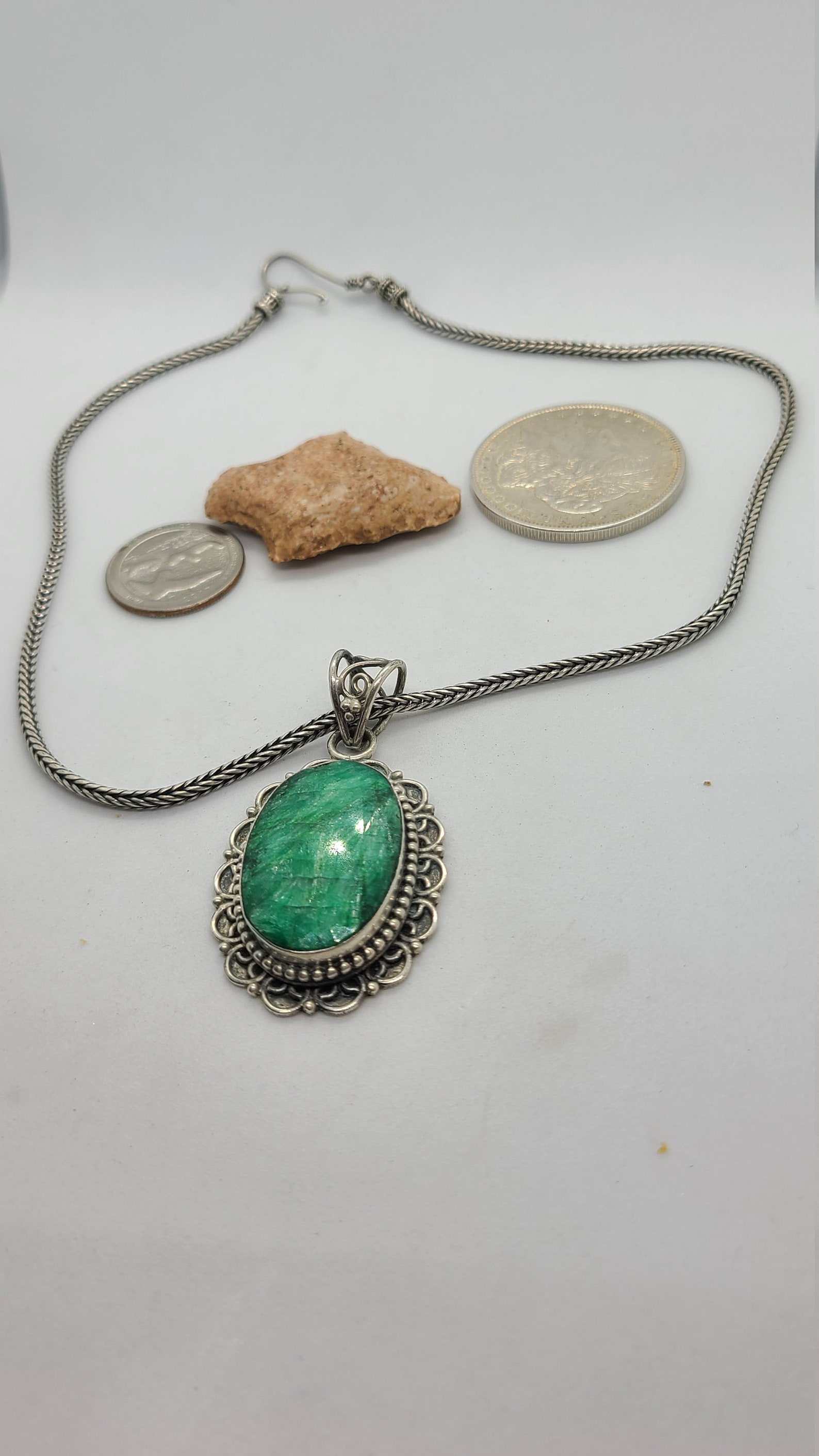 Vintage Emerald Pendant Etsy
