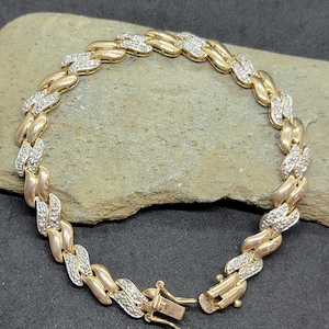 Sterling Silver Gold Plated 7.5 inch Tennis Bracelet
