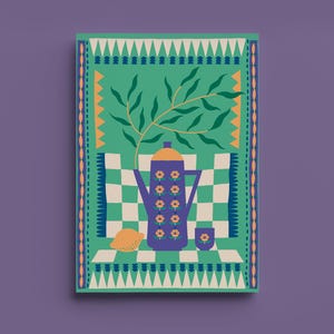 Poster per l'ora del tè su carta ruvida per la decorazione