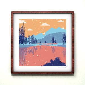 Poster Lake Tahoe stampato su carta ruvida per la decorazione murale