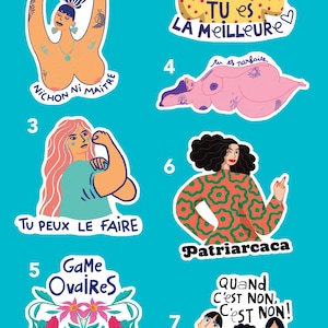 Lot de 3 stickers autocollants féministes pour ordinateur, décoration, supports