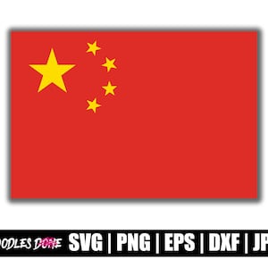 May include: A red flag with a large yellow five-pointed star in the upper left corner and four smaller yellow stars arranged in a semi-circle in the upper right corner.