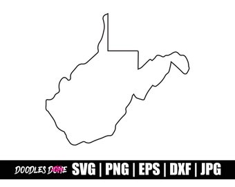 May include: Outline of the state of West Virginia. The state is shaped like a sideways letter W.