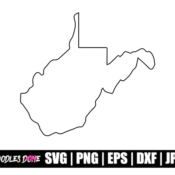 West Virginia Outline SVG | West Virginia PNG | West Virginia Clip Art | West Virginia Vector | West Virginia Cricut | W Virginia Cut File