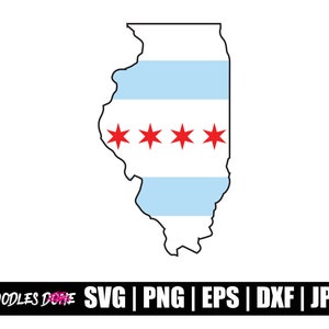 Bandeira de Chicago Illinois SVG | Bandeira de Chicago Illinois PNG | Clip Art da Bandeira de Chicago Illinois | Vetor de Chicago | Cricut de Chicago | Arquivo de Corte de Chicago