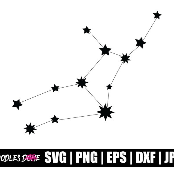 Virgo Zodiac Constellation svg, png, eps, dxf, jpg files, Clip Art, Vector, Cricut, Cut File - Instant Download