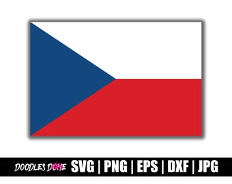 Czech Republic Flag svg, png, eps, dxf, jpg files, Clip Art, Vector, Cricut, Cut File - Instant Download