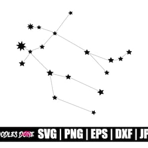 Gemini Zodiac Constellation svg, png, eps, dxf, jpg bestanden, Clip Art, Vector, Cricut, Cut File - Instant Download