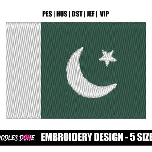 Pakistan Flag Embroidery Design - INSTANT Download - Pes Format