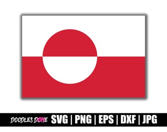 Greenland Flag svg, png, eps, dxf, jpg files, Clip Art, Vector, Cricut, Cut File - Instant Download