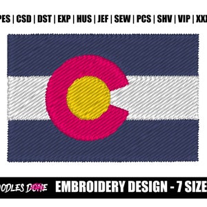Colorado Flag Machine Embroidery Design | Pes Format | DST Format