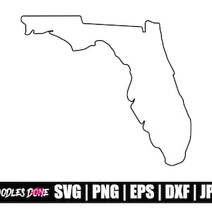 Florida Outline svg, png, eps, dxf, jpg Dateien, Clip Art, Vektor, Cricut, Cut File - Instant Download