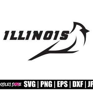 Illinois Cardinal Bird svg, png, eps, dxf, archivos jpg, Clip Art, Vector, Cricut, Cortar archivo - Descarga instantánea