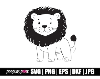 Archivos svg, png, eps, dxf, jpg de león: descarga instantánea, clip art, cricut, archivo de corte, sublimación