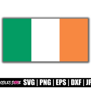 Puede incluir: Una ilustración digital de la bandera de Irlanda. La bandera es un tricolor vertical de verde, blanco y naranja.